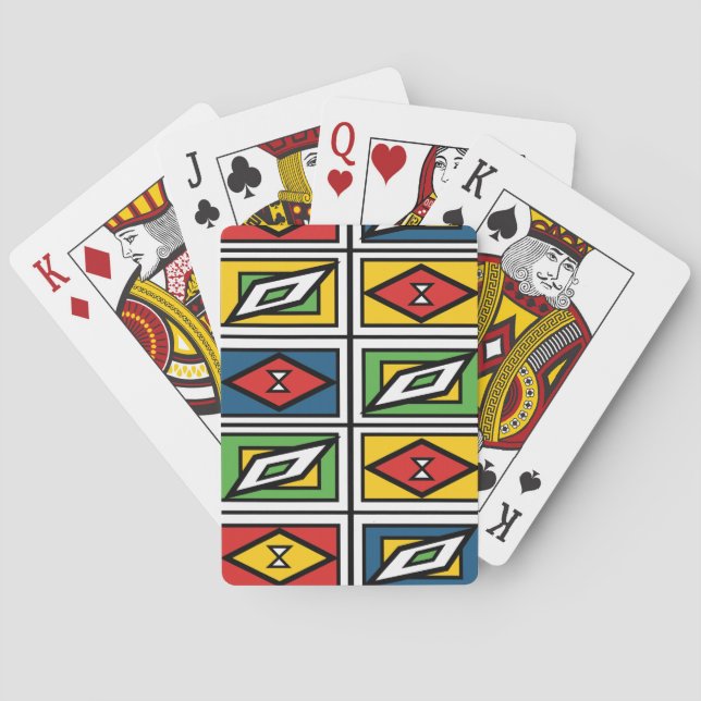 Jeu De Cartes Motif géométrique tribal arc-en-ciel (dos)