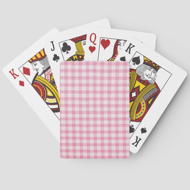 Jeu De Cartes Motif Gingham Rose Bébé (dos)