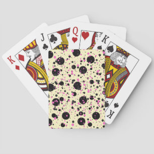 Jeu De Cartes Motif Glamour à pois rose et noir
