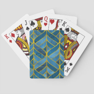 Jeu De Cartes Motif Gold Blue Grunge