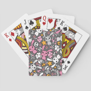 Jeu De Cartes motif gris de kawaii