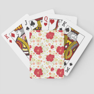 Jeu De Cartes Motif Hibiscus tiré à la main
