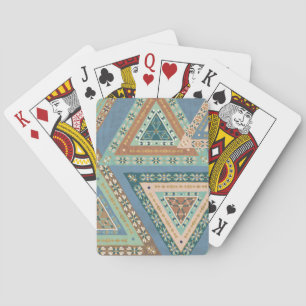 Jeu De Cartes Motif indien tribal   bleu extérieur de Geo X