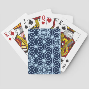 Jeu De Cartes Motif japonais Asanoha - bleu indigo