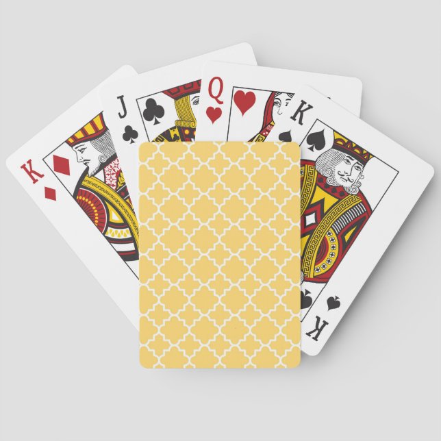 Jeu De Cartes Motif jaune de Quatrefoil (dos)