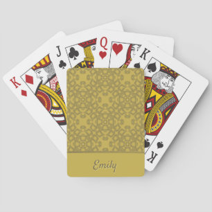 Jeu De Cartes Motif jaune moutarde personnalisé