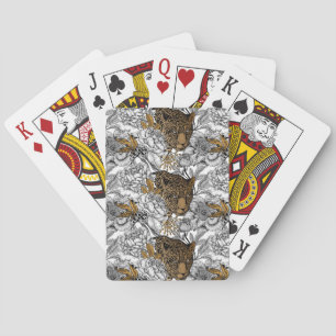 Jeu De Cartes Motif Leopard & Peonies