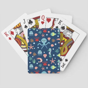 Jeu De Cartes Motif mignon de vie marine de l'océan