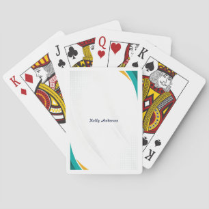 Jeu De Cartes Motif Moderne Vert et Jaune avec Signature Personn