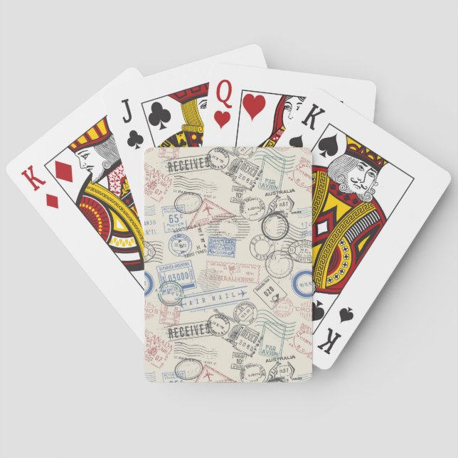Jeu De Cartes Motif Mondial Postage Timbres (dos)