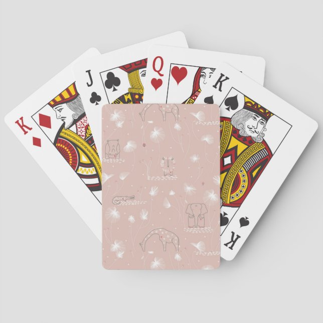 Jeu De Cartes motif montrant les animaux mignons de jungle de (dos)