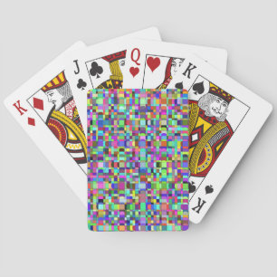 Jeu De Cartes Motif multicolore de formes de carrés abstraits