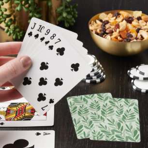 Jeu De Cartes Motif Naturel Élégant Sauge & Feuille d'Olivier