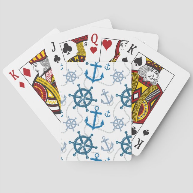 Jeu De Cartes Motif nautique (dos)