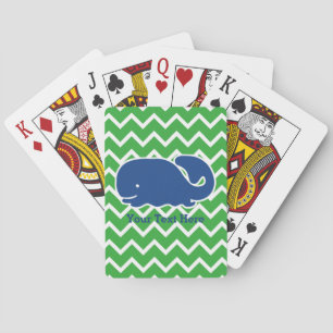 Jeu De Cartes Motif nautique personnalisé de Chevron de baleine