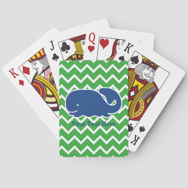 Jeu De Cartes Motif nautique personnalisé de Chevron de baleine (dos)