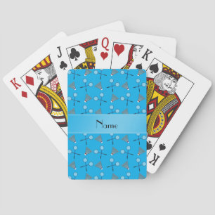 Jeu De Cartes Motif nommé personnalisé de badminton de bleu de