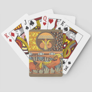 Jeu De Cartes Motif oiseau de la nature Art nouveau français vin