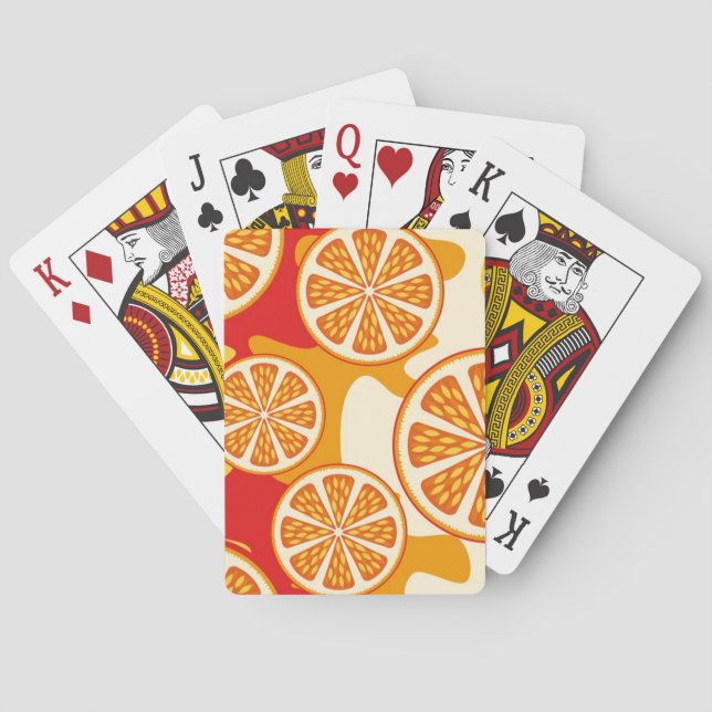 Jeu De Cartes Motif orange (dos)