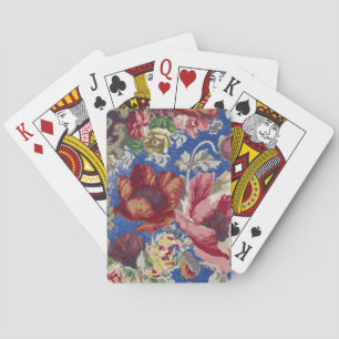 Jeu De Cartes Motif ornemental de rose victorienne bleu royal