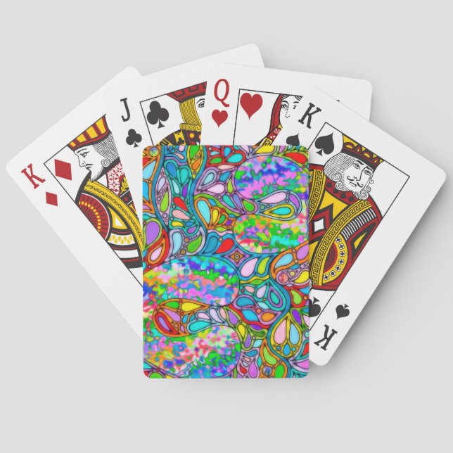 Jeu De Cartes Motif Peint À La Main Et Numériquement Art 54 (dos)