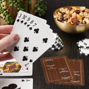 Jeu De Cartes Motif personnalisé de grain de bois rustique perso