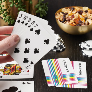 Jeu De Cartes Motif personnalisé de rayures de couleurs arc-en-c