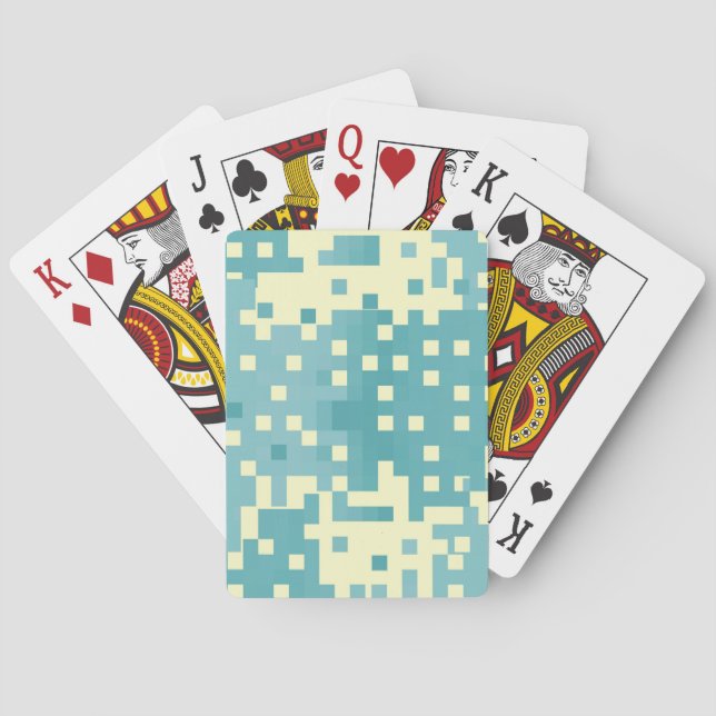 Jeu De Cartes Motif Pixel bleu et cyan (dos)