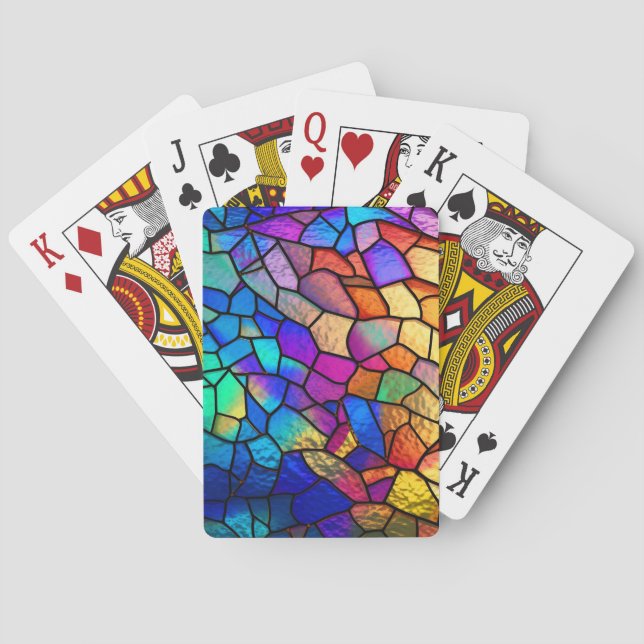 Jeu De Cartes Motif Rainbow en verre (dos)