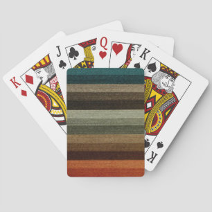 Jeu De Cartes Motif rayé automnal chaud vintage, tons terreux