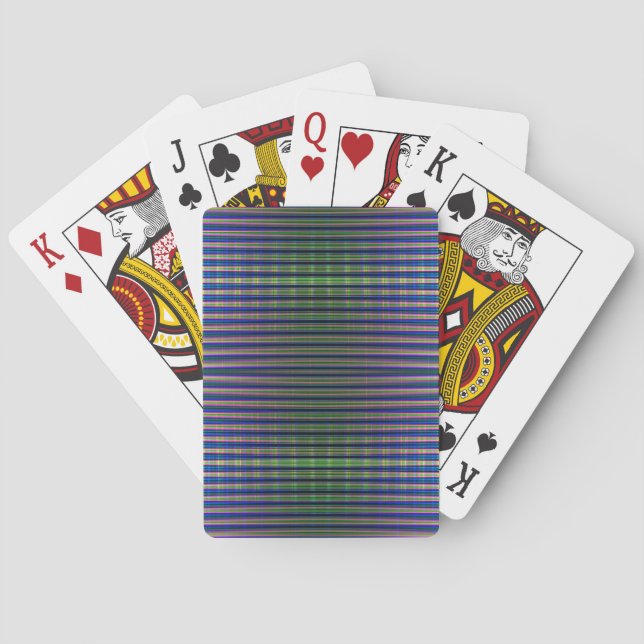 Jeu De Cartes Motif rayé vert et bleu (dos)