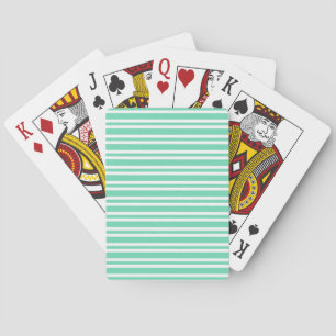 Jeu De Cartes Motif rayures blanches Aquamarine