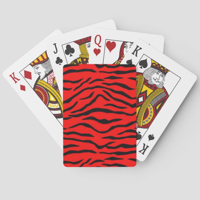 Jeu De Cartes Motif Red Tiger (dos)