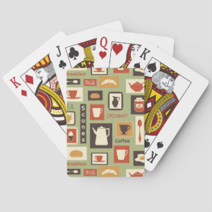 Jeu De Cartes Motif rétro avec cuisine pour le petit-déjeuner