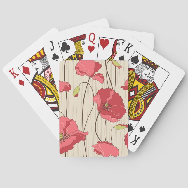 Jeu De Cartes Motif Retro Poppies (dos)