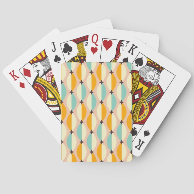 Jeu De Cartes Motif rétro symétrique avec sarcelle entrelacée (dos)