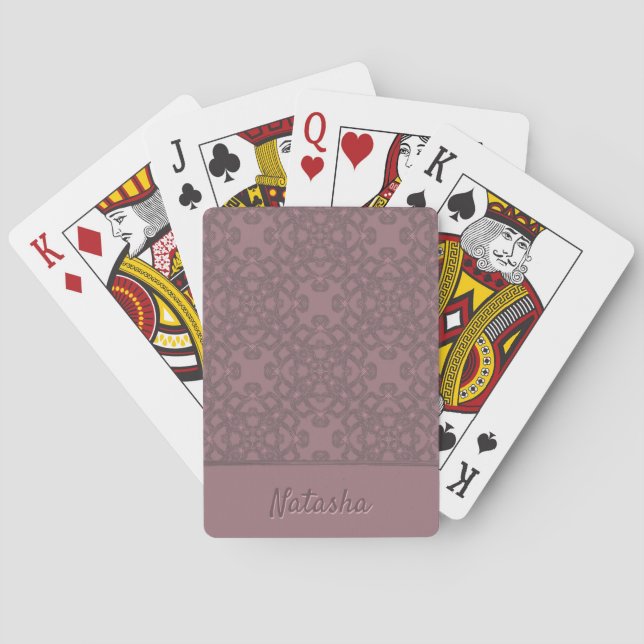 Jeu De Cartes Motif Rose Dusty personnalisé (dos)