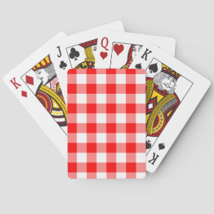 Jeu De Cartes Motif rouge vif et blanc En vichy