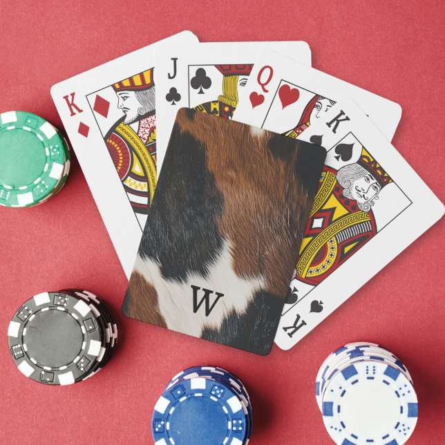 Jeu De Cartes Motif rustique de vache occidentale avec Monogramm (Créateur téléchargé)