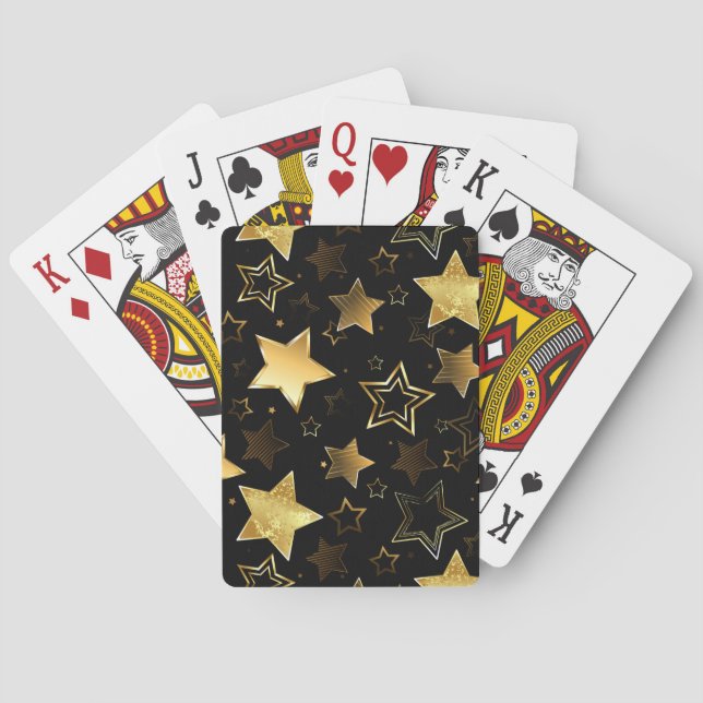 Jeu De Cartes Motif sans couture avec étoiles d'or (dos)