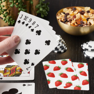 Jeu De Cartes Motif sans couture de fraises, joli fruit rouge