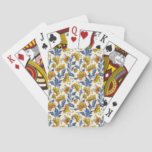 Jeu De Cartes Motif sans couture époustouflant de fleurs et de f