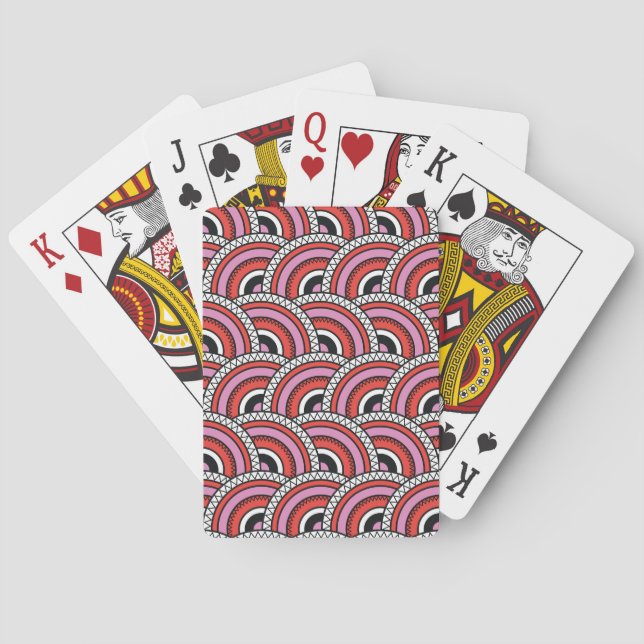 Jeu De Cartes Motif sans couture géométrique rétro (dos)