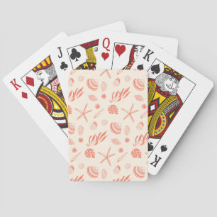 Jeu De Cartes Motif sans joint avec coquillages