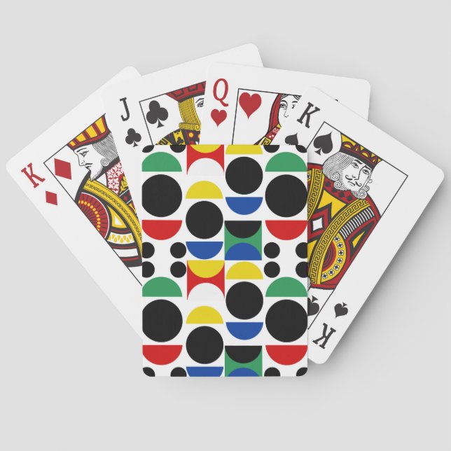 Jeu De Cartes Motif scandinave du Bauhaus du milieu du siècle (dos)