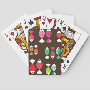 Jeu De Cartes Motif sous-marin 2 de rétros poissons abstraits