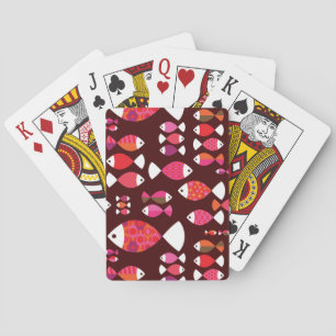 Jeu De Cartes motif sous-marin de poisson rétro Abstrait