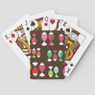 Jeu De Cartes motif sous-marin de poisson rétro Abstrait 2