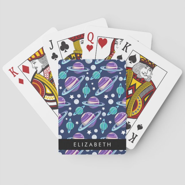 Jeu De Cartes Motif spatial, Planètes, Étoiles, Galaxie, Votre n (dos)