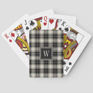Jeu De Cartes Motif tartan noir avec monogramme
